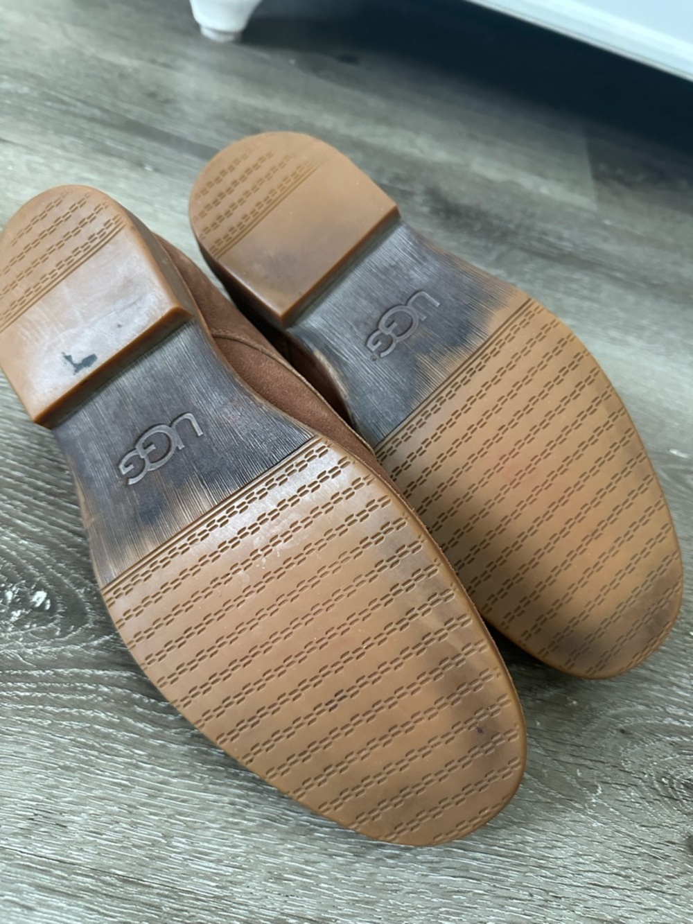 UGG Men's Brown Suede Moc Toe Boat Shoes - Picture 9 of 10